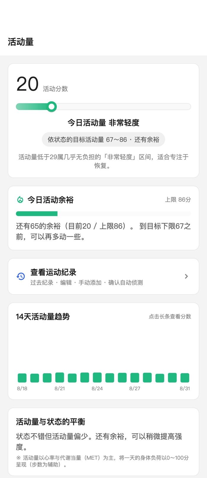 活动量界面